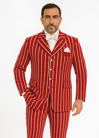 Red and White Pinstripe Zoot Suit - Gangster 1920s Pinstripe Suit - Mens  Fashion Suit