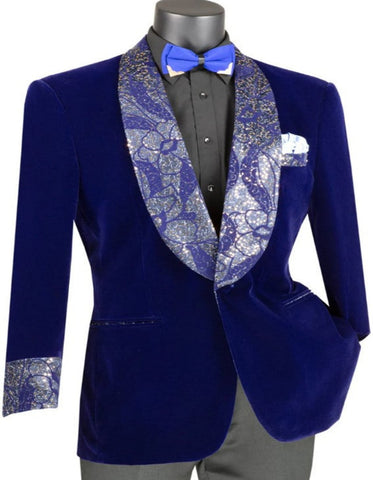 Blue Prom Suit - Blue Homecoming Outfits For Guys Regular Fit Blue Velvet Jacket