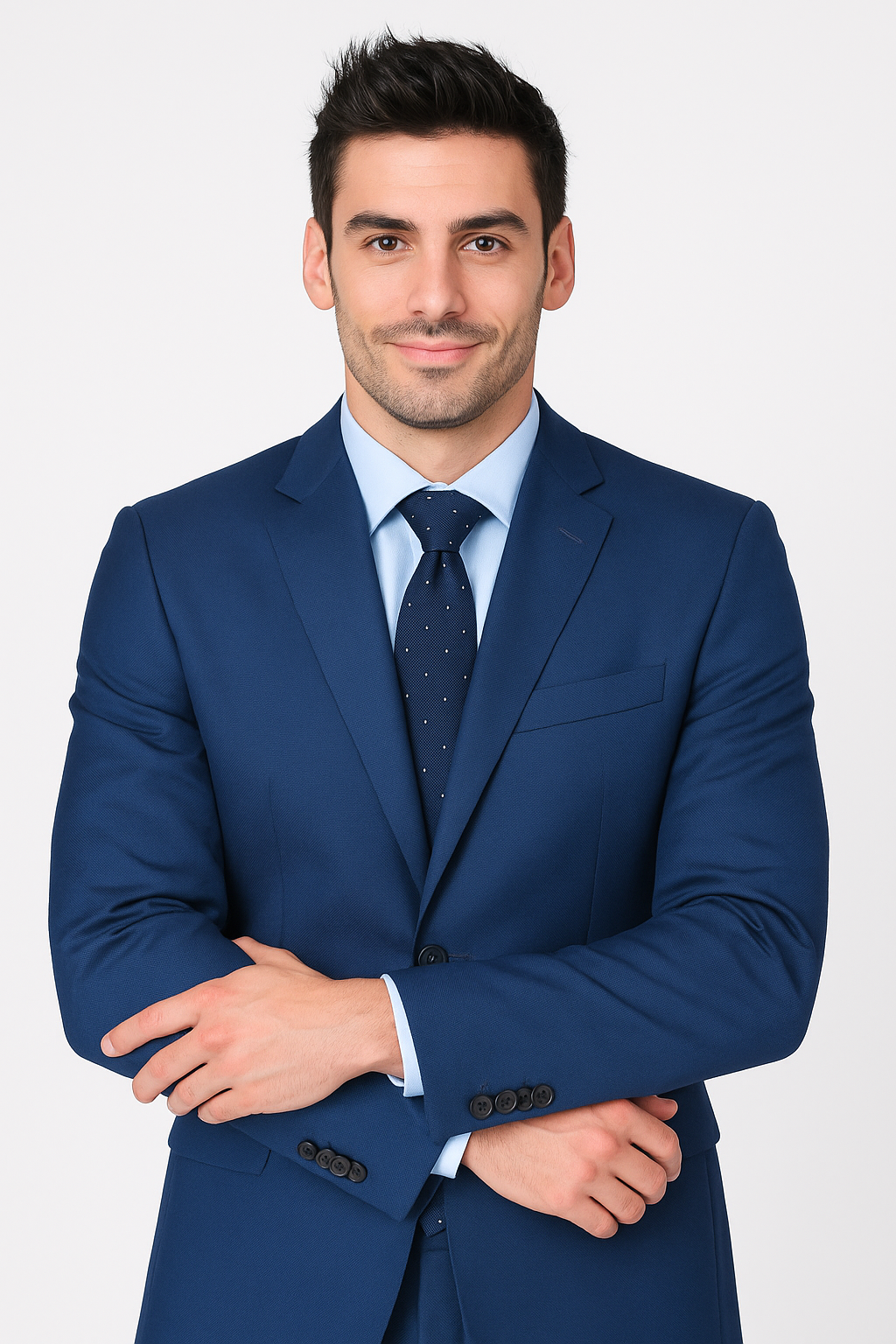 Pleated Suit - Mens Suits With Pleated Pant -  Regular Fit Indigo Blue Suit