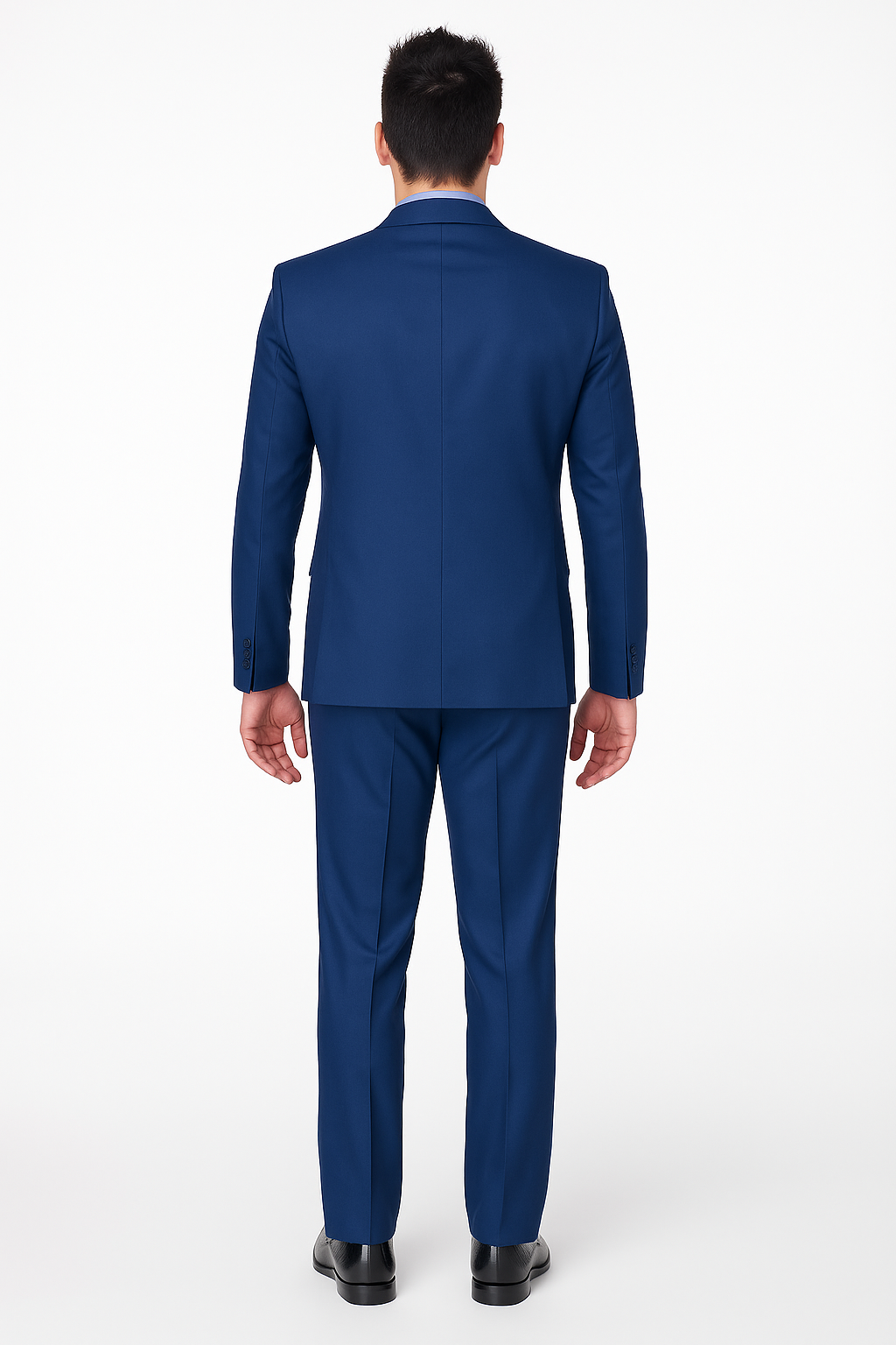 Pleated Suit - Mens Suits With Pleated Pant -  Regular Fit Indigo Blue Suit