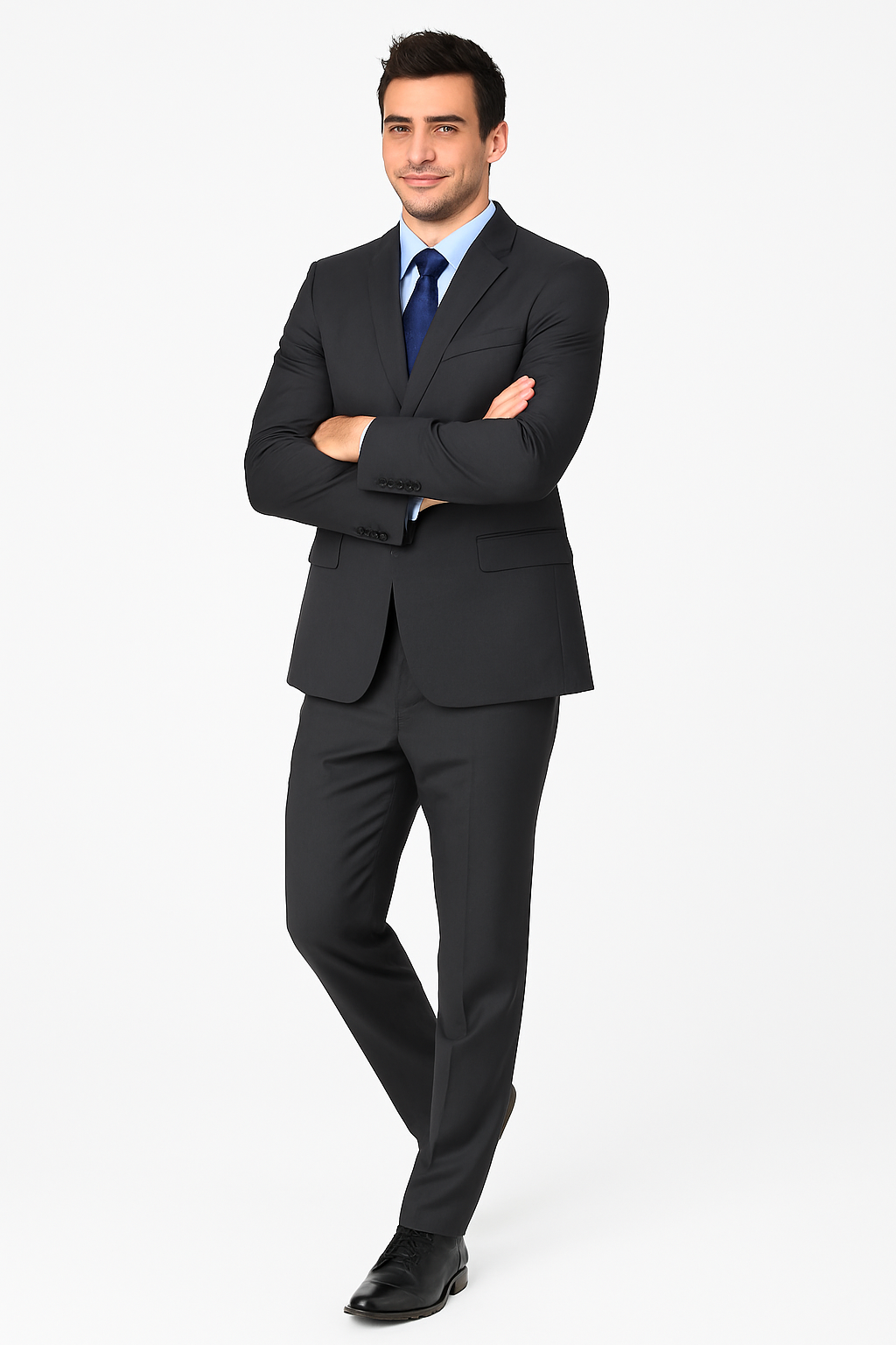 Pleated Suit - Mens Suits With Pleated Pant -  Regular Charcoal Grey Fit Suit