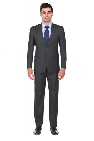 Pleated Suit - Mens Suits With Pleated Pant -  Regular Charcoal Grey Fit Suit