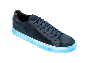 Belvedere Rino Blue Ostrich Leather Dress Shoe