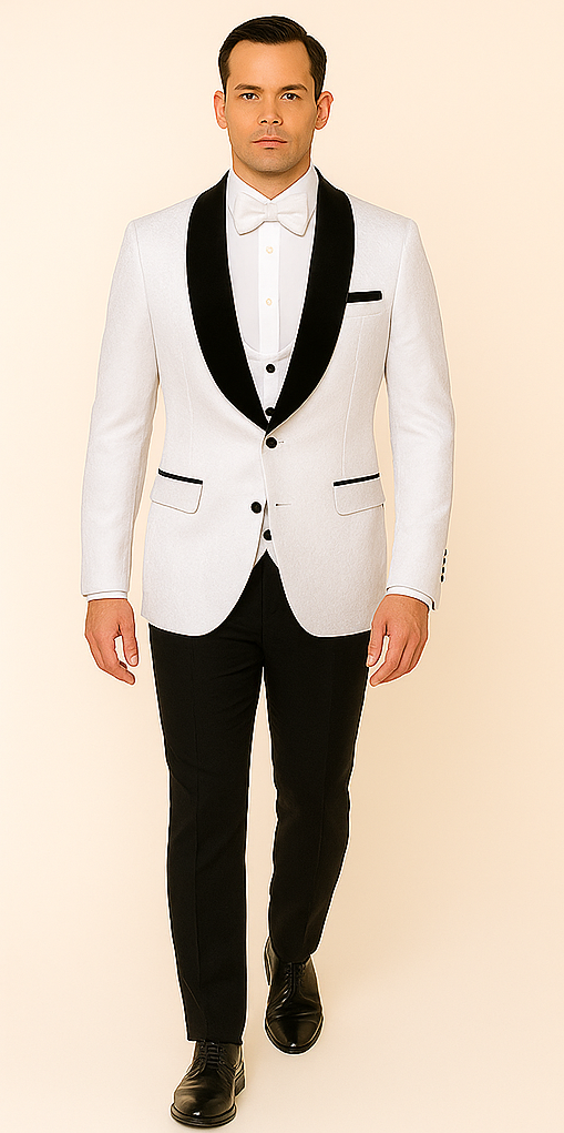Rossi Man RM1444 ?? Slim Fit Smoking Style 3-Piece Formal Tuxedo for Men