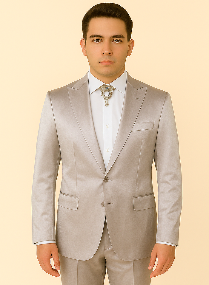 Rossi Man LEO RM1622 ?? Off-White Slim Fit 3-Piece Designer Suit for Men