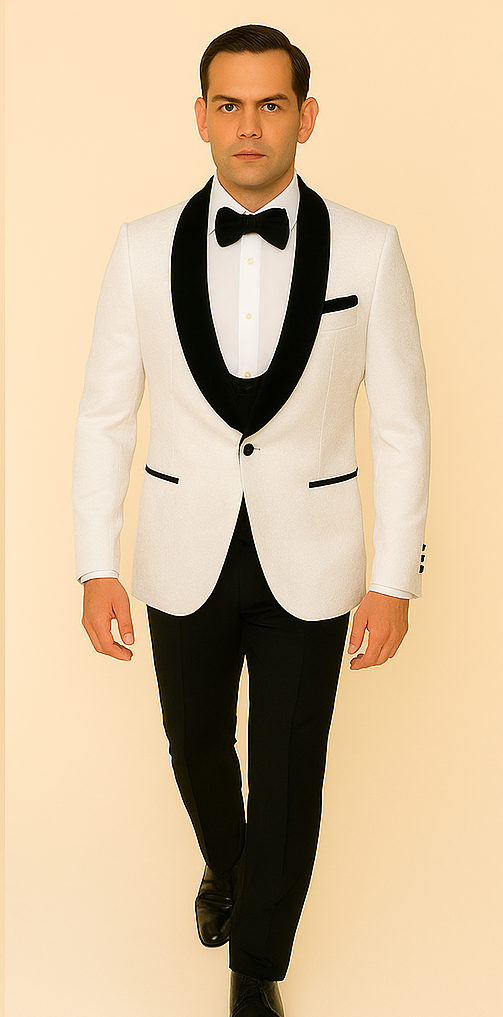 Rossi Man RM1449 ?? Formal 3-Piece Smoking Style Tuxedo for Men