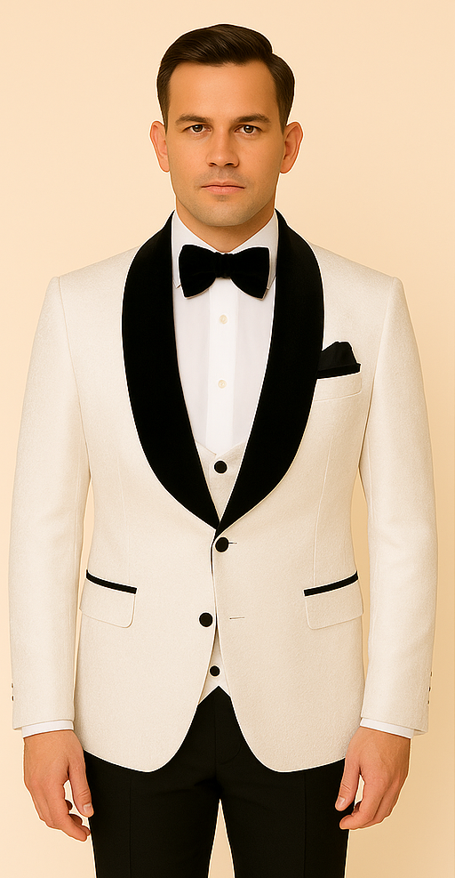 Rossi Man RM1449 ?? Formal 3-Piece Smoking Style Tuxedo for Men
