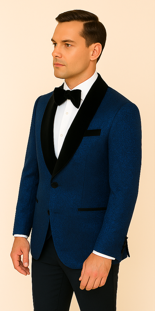 Rossi Man RM1483 ?? Slim Fit Smoking Style 3-Piece Tuxedo for Men