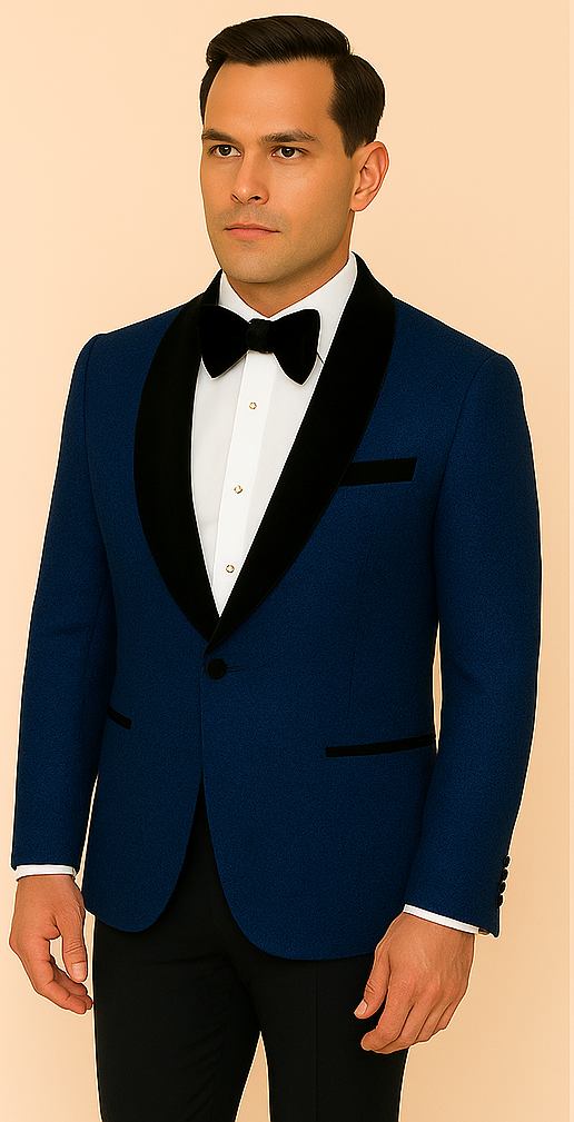 Rossi Man RM1483 ?? Slim Fit Smoking Style 3-Piece Tuxedo for Men
