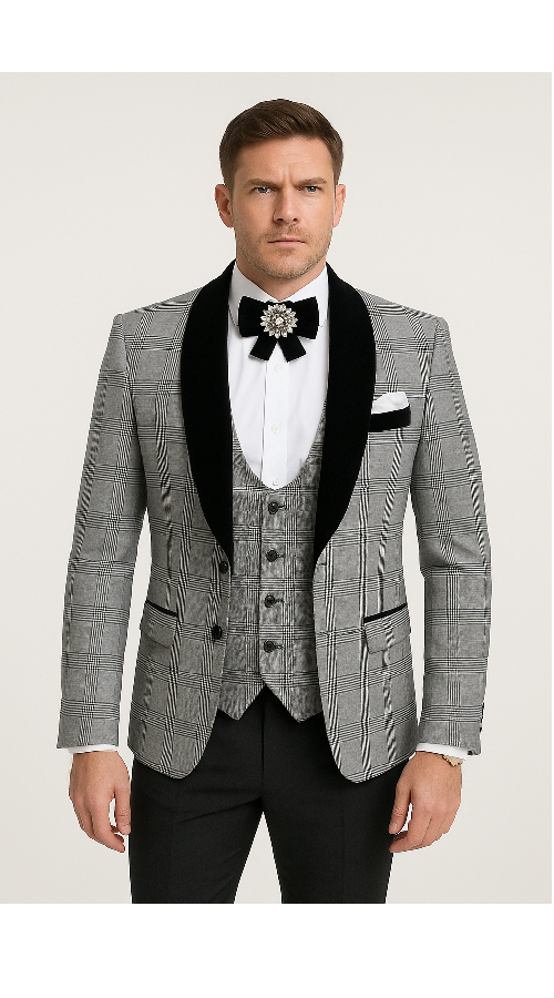 Rossi Man RM1295 Classic 3-Piece Smoking Tuxedo for Men