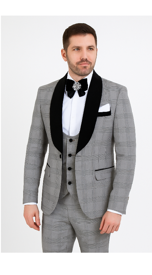 Rossi Man RM1295 Classic 3-Piece Smoking Tuxedo for Men