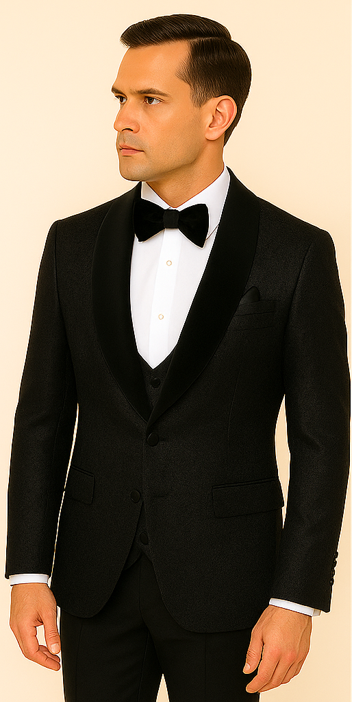 Rossi Man RM1446 ?? Classic 3-Piece Smoking Style Tuxedo Suit for Men