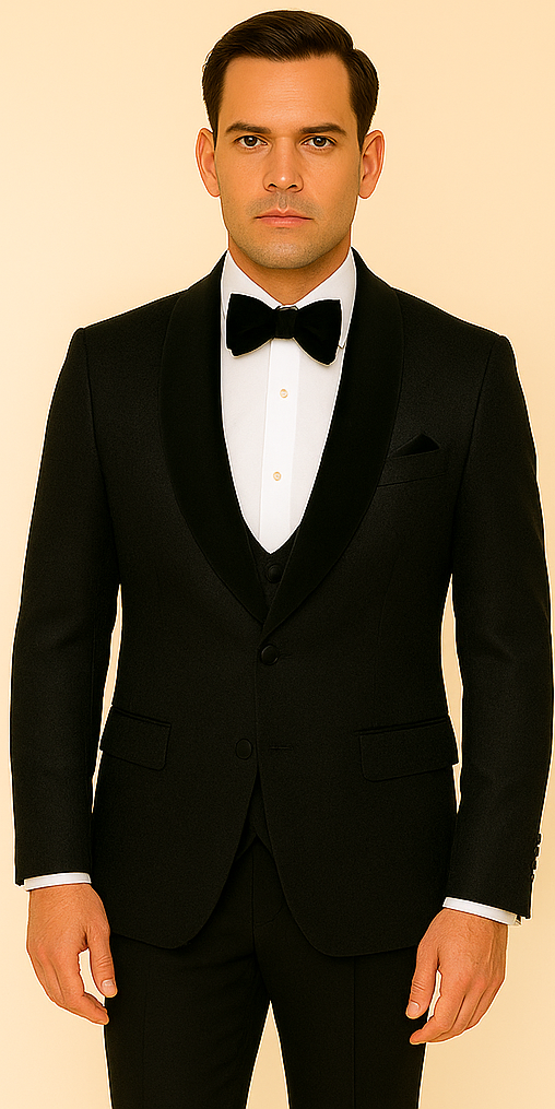Rossi Man RM1446 ?? Classic 3-Piece Smoking Style Tuxedo Suit for Men