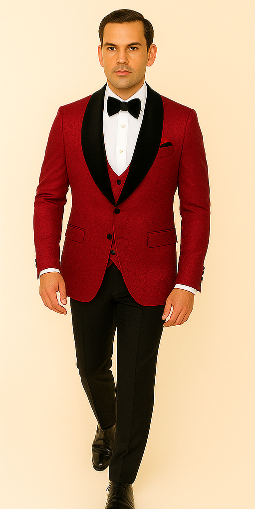 Rossi Man RM1448 ?? Elegant Smoking Style 3-Piece Tuxedo Set for Men
