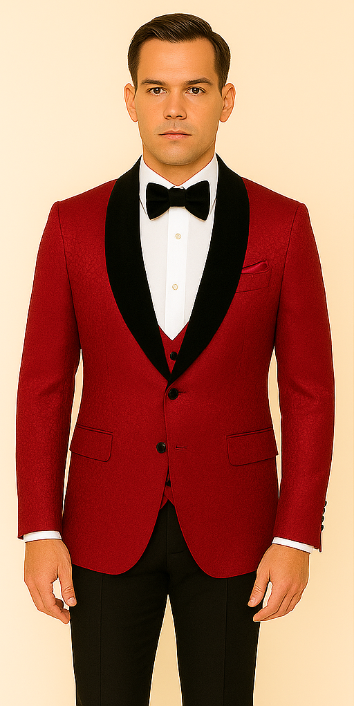 Rossi Man RM1448 ?? Elegant Smoking Style 3-Piece Tuxedo Set for Men