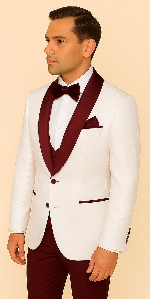 Rossi Man RM1480 ?? Men's 3-Piece Smoking Style Tuxedo Suit for Formal