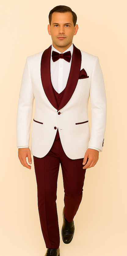 Rossi Man RM1480 ?? Men's 3-Piece Smoking Style Tuxedo Suit for Formal