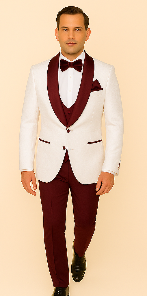 Rossi Man RM1480 ?? Men's 3-Piece Smoking Style Tuxedo Suit for Formal