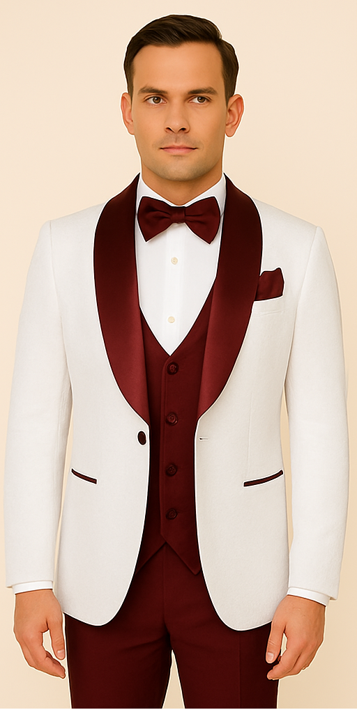 Rossi Man RM1480 ?? Men's 3-Piece Smoking Style Tuxedo Suit for Formal