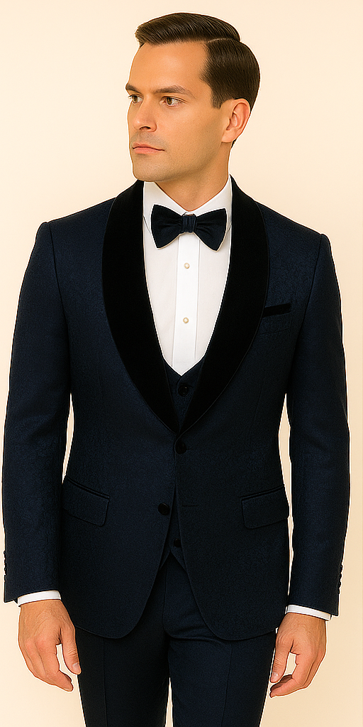 Rossi Man RM1445 ?? Classic Smoking Style 3-Piece Formal Tuxedo for Men