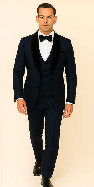 Rossi Man RM1445 ?? Classic Smoking Style 3-Piece Formal Tuxedo for Men