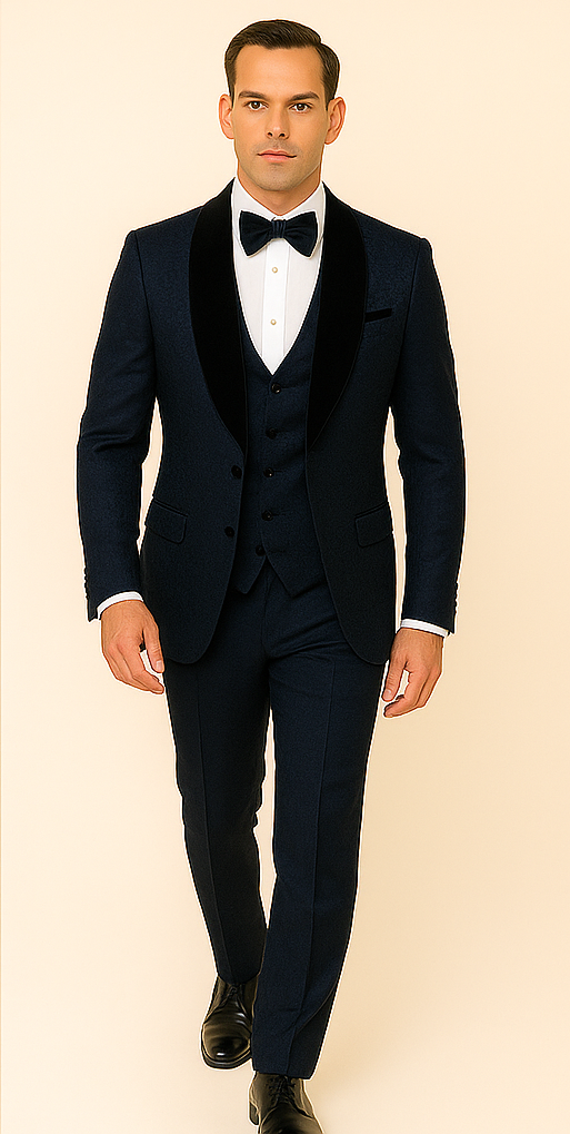 Rossi Man RM1445 ?? Classic Smoking Style 3-Piece Formal Tuxedo for Men