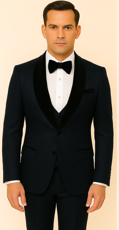 Rossi Man RM1445 ?? Classic Smoking Style 3-Piece Formal Tuxedo for Men