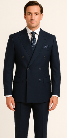 Rossiman Men's Blue Slim Fit Suit ƒ?? Modern Tailored Formalwear