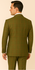 rossiman-suit-sage-green-burnt-orange-windowpane-plaid-double-breasted-suit - Size: 38-short-j