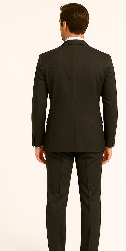 Rossiman Men's Dark Gray Slim Fit Suit ƒ?? 3-Piece Vested Set with Flat Front Pants