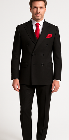 Rossiman Menƒ??s Formal Black Slim Fit Suit ƒ?? 3-Piece with Stylish Vest & Trousers