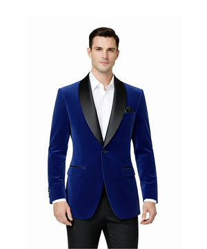 Royal Blue Dinner Blazer for Men – Classic Shawl Lapel Formal Jacket