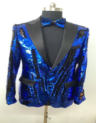 Mens White and Gold Reversible Sequin Prom and Wedding Blazer - Men's Tuxedo USA