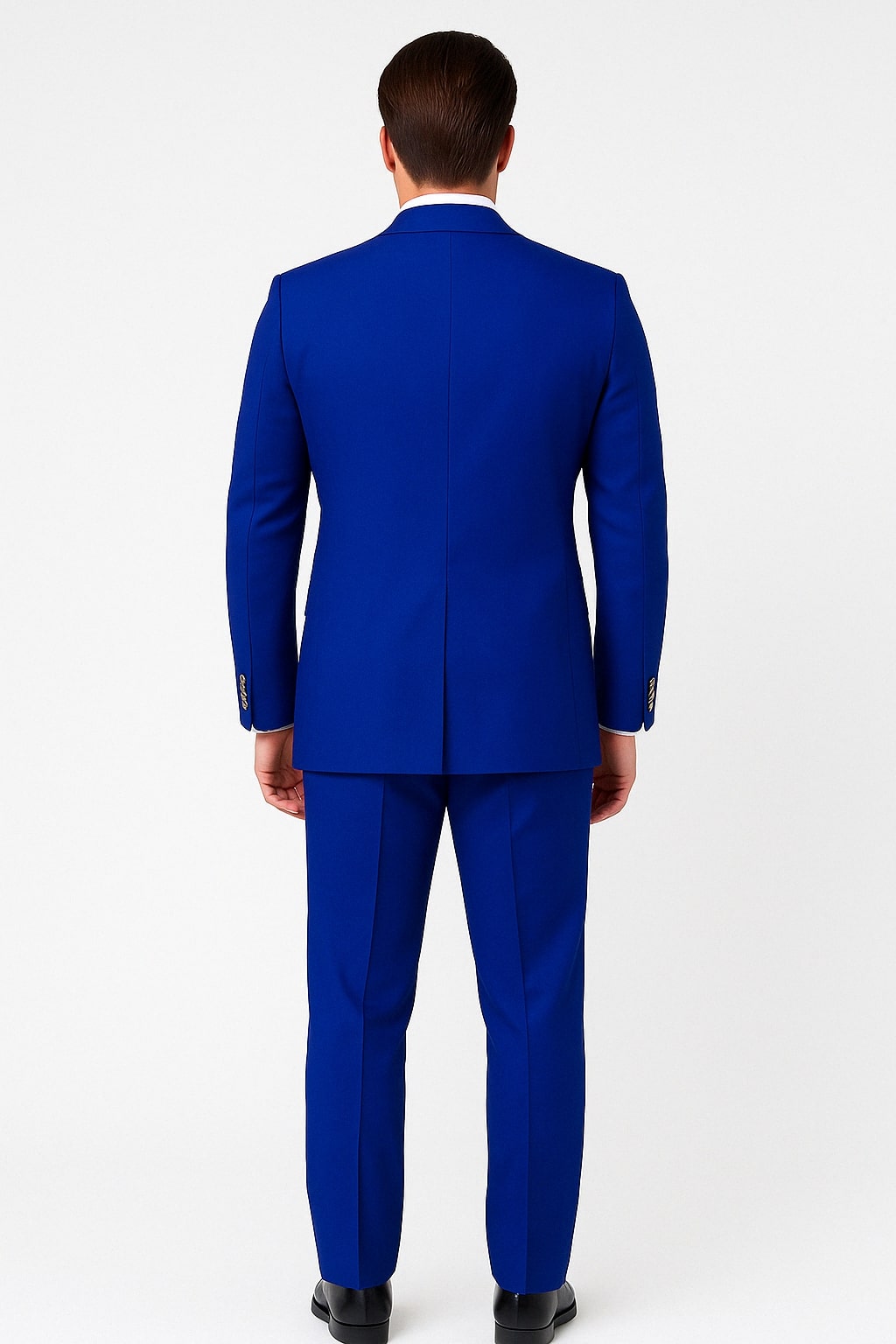 Mens Royal Blue Double-Breasted Suit with Gold Buttons  Slim Fit Formal 2-Piece Set