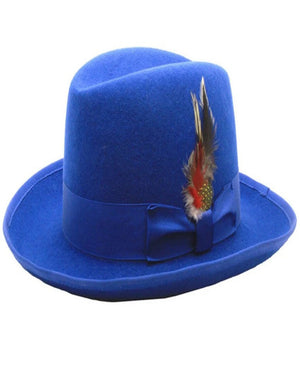 Royal Blue Dress Hat 1920s Fedora Style