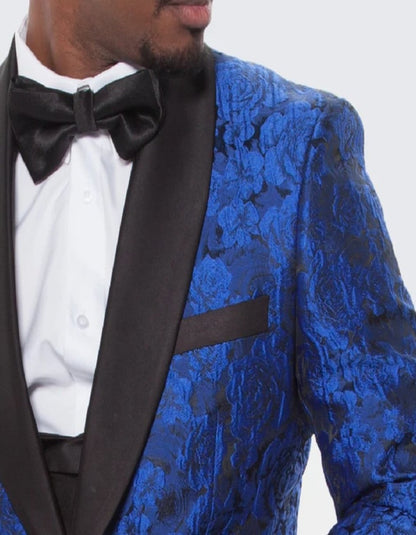 Royal Blue One Button Shawl Lapel Suit for Men Royal Blue One Button Shawl Lapel Suit for Men