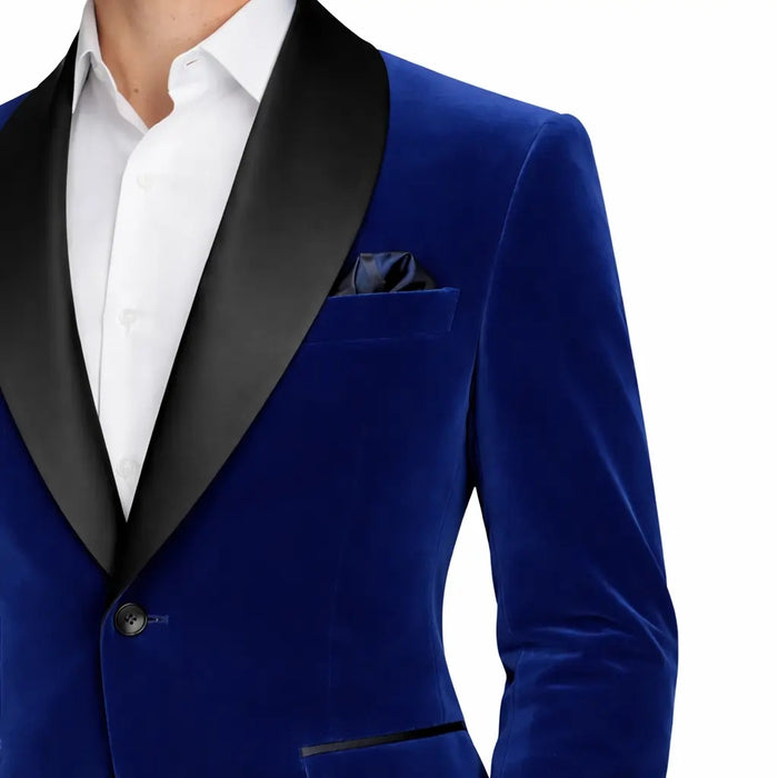 Royal Blue Dinner Blazer for Men – Classic Shawl Lapel Formal Jacket