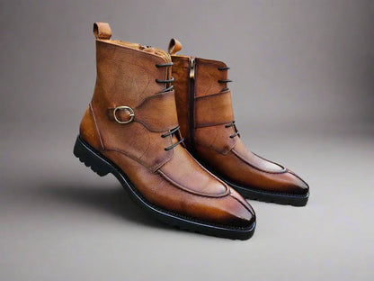 Rugged Split Toe Lace-up Boot