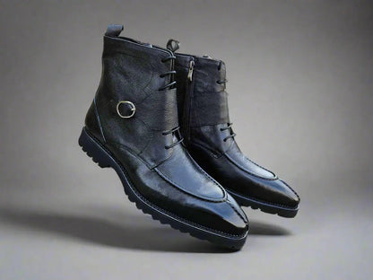 Rugged Split Toe Lace-up Boot