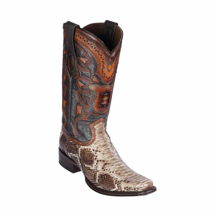 Los Altos Rustic Brown Python European Square Toe Menƒ??s Boot