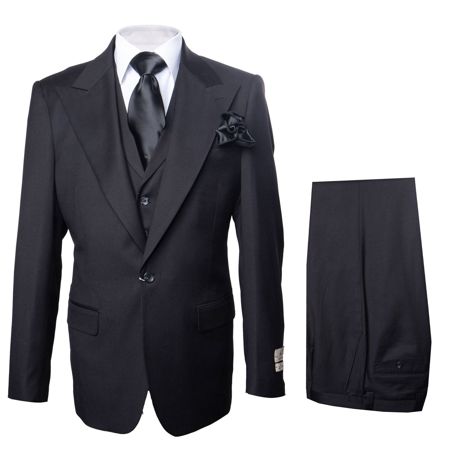 Rossi Man RM2301 ?? Sam Collection Men??s Slim Fit Formal Suit in Black