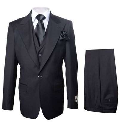 Rossi Man RM2301 ?? Sam Collection Men??s Slim Fit Formal Suit in Black