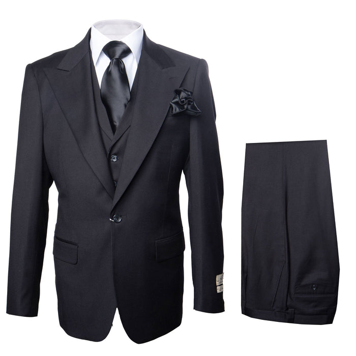 Rossi Man RM2301 ?? Sam Collection Men??s Slim Fit Formal Suit in Black