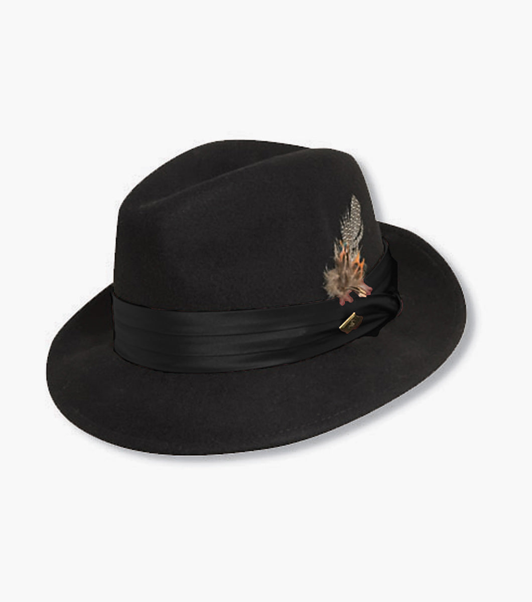 ASH FEDORA Crushable Wool Felt Pinch Front Hat