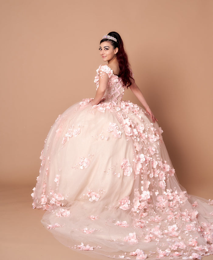 3D Floral Quinceanera Dress Off Shoulder Ball Gown by Calla SCL30005