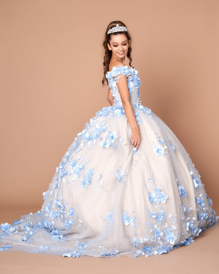 3D Floral Quinceanera Dress Off Shoulder Ball Gown by Calla SCL30005