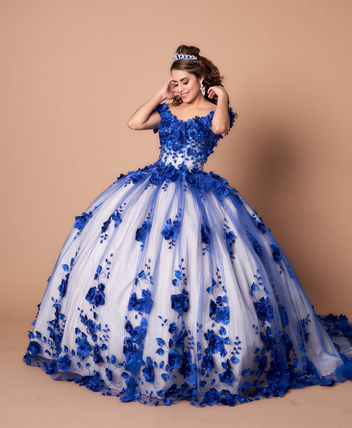 3D Floral Quinceanera Dress Off Shoulder Ball Gown by Calla SCL30005