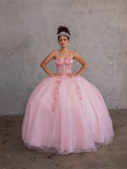 Calla SCL-30006 Sleeveless Quince Dress Detachable Cape Sleeve Ball Gown