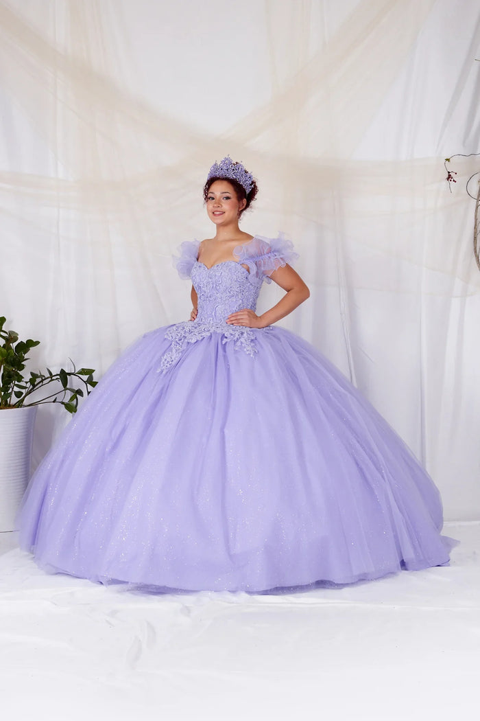Removable Off the Shoulder Quinceanera Dress Embroidered Cape Ball Gown by Calla SCL-30010