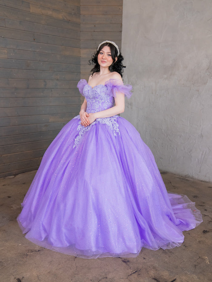 Removable Off the Shoulder Quinceanera Dress Embroidered Cape Ball Gown by Calla SCL-30010